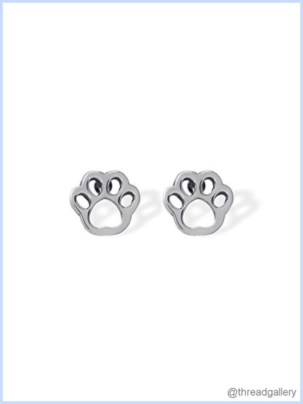 Sterling Silver Paw Print Stud Earrings Hypoallergenic